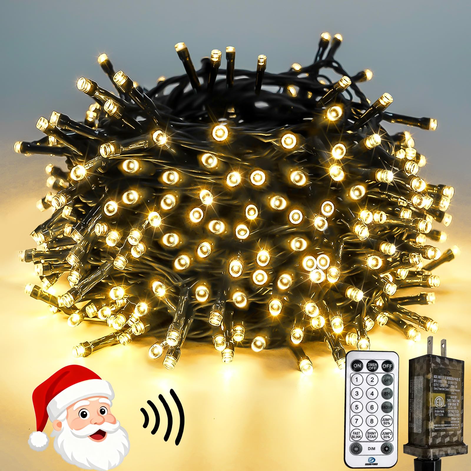 Smart Color Changing Christmas Lights with Remote & APP, 109FT 300 LED RGB Dimmable Christmas String Lights, Waterproof Fairy Twinkle Light for Indoor Outdoor Xmas Tree Wedding Holiday Decorations